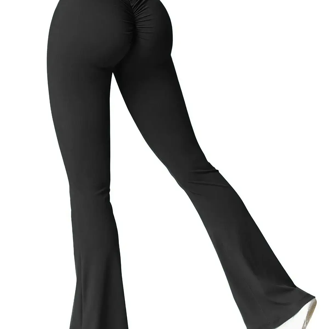 Pantalones acampanados a la moda para mujer, pantalones deportivos con cintura trasera en V, cintura alta, nalgas hermosas, pantalones deportivos, color sólido, ajustados La 12