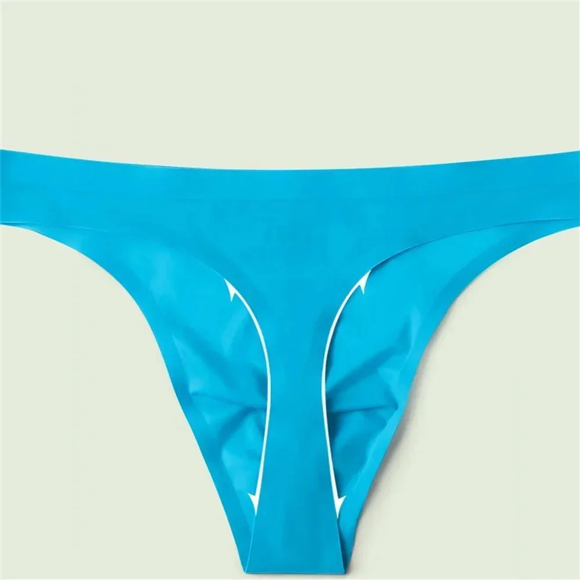 Ropa interior ultrafina convexa en U para hombre, Tanga con bolsa de seda helada, Tanga deportiva sin costuras para Fitness, cintura baja de talla grande, 3 uds. 5