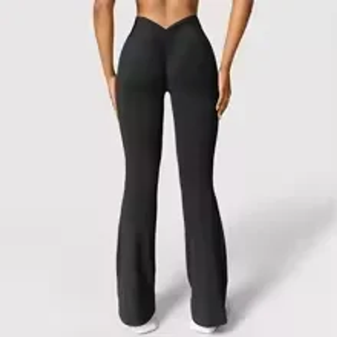 Pantalones acampanados a la moda para mujer, pantalones deportivos con cintura trasera en V, cintura alta, nalgas hermosas, pantalones deportivos, color sólido, ajustados La 13