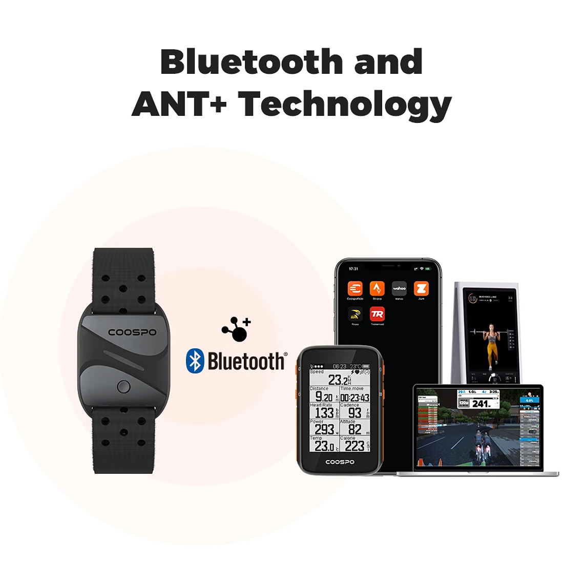 COOSPO-Monitor de ritmo cardíaco HW807 HRV, brazalete óptico para exteriores, Sensor de Fitness, Bluetooth 5,0, ANT +, IP67, correr, ciclismo, Wahoo 12