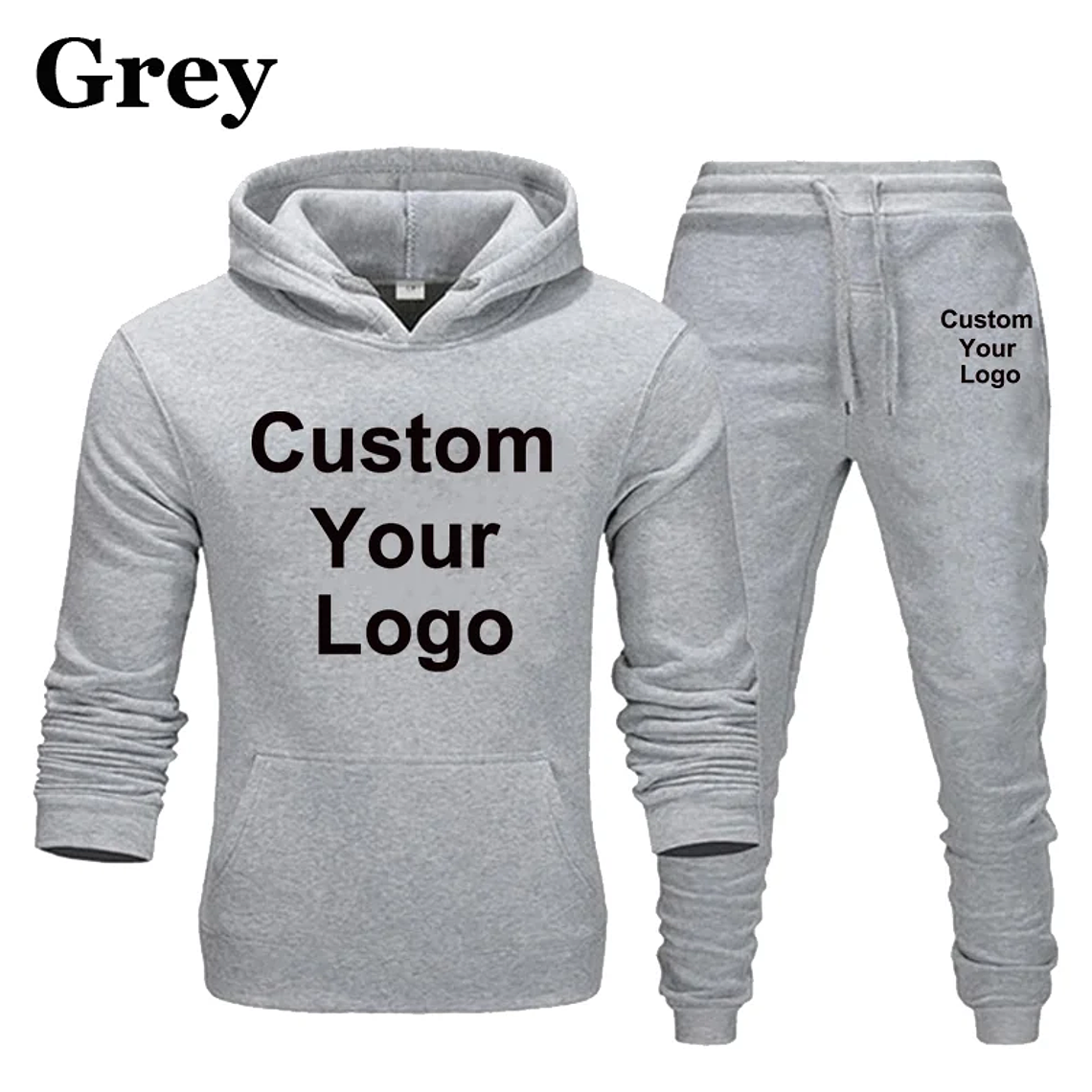 Personaliza tu logotipo sudaderas con capucha pantalones 2 unids/set sudadera pantalones de chándal gimnasios masculinos Fitness Tops pantalones Joggers ropa deportiva chándales 14