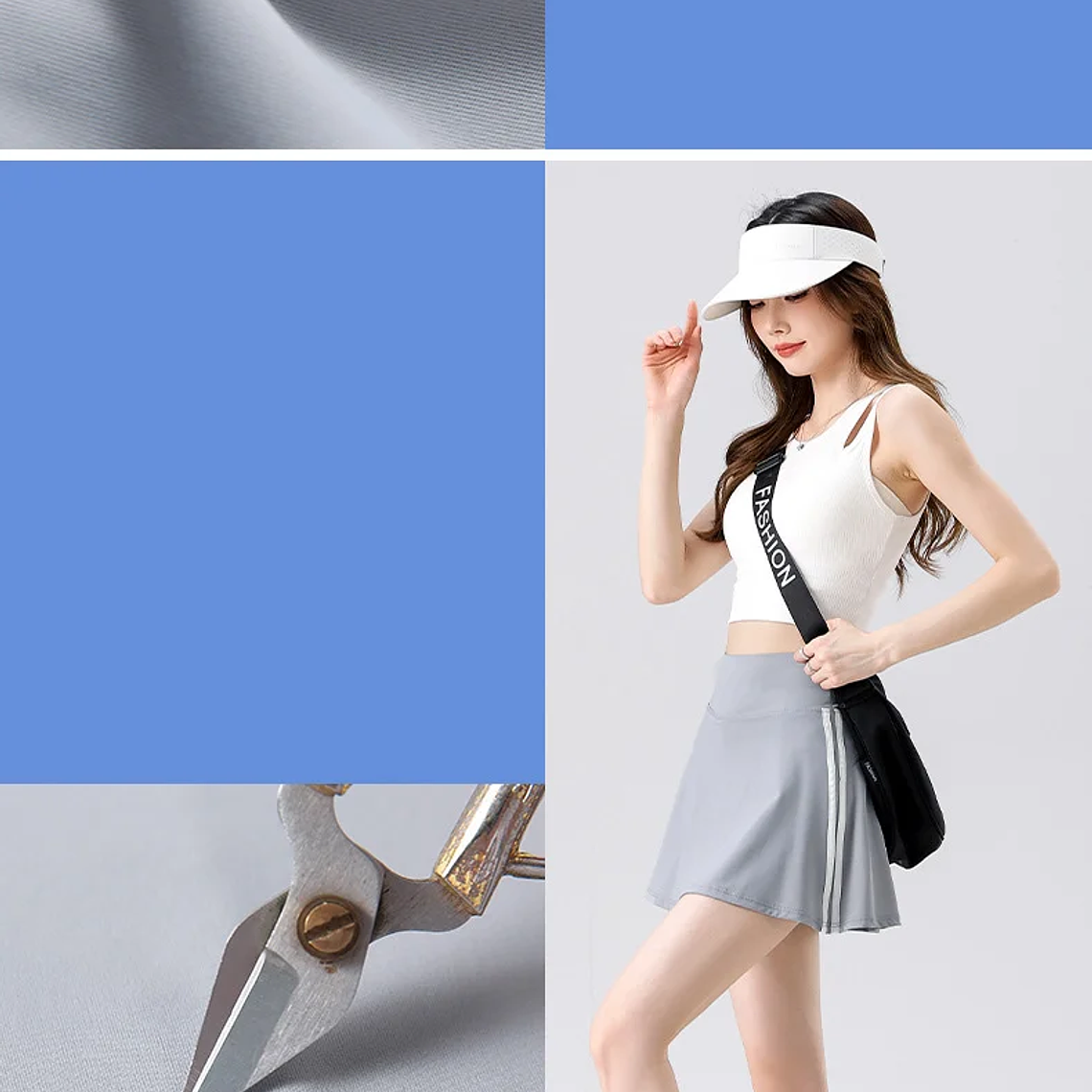 BIVIGAOS verano doble raya deporte tenis faldas cortas mujeres falso dos piezas estiramiento correr Fitness Golf A-line Yoga Mini falda 17