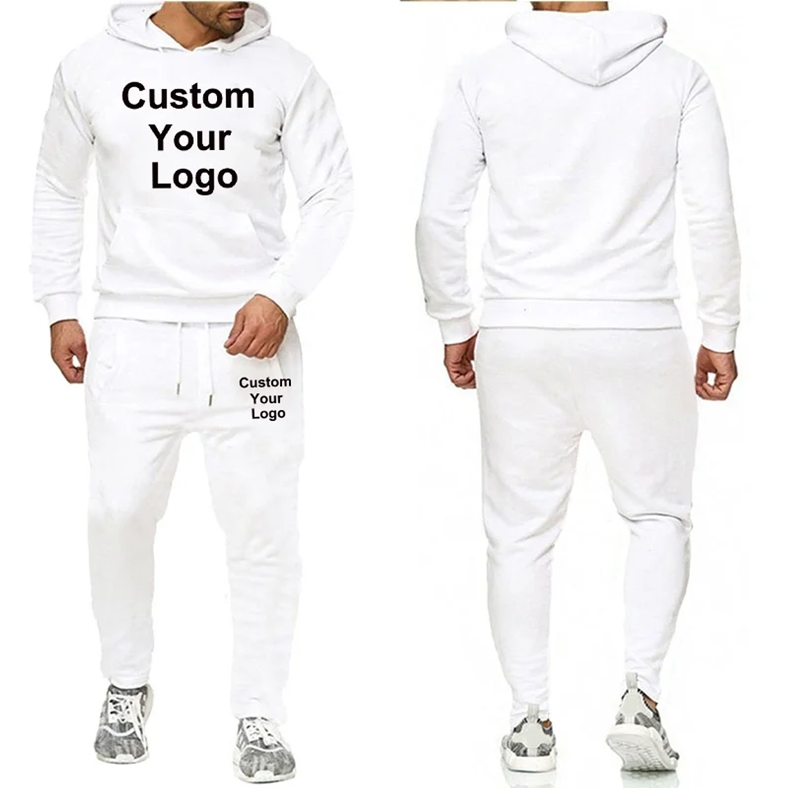 Personaliza tu logotipo sudaderas con capucha pantalones 2 unids/set sudadera pantalones de chándal gimnasios masculinos Fitness Tops pantalones Joggers ropa deportiva chándales 18