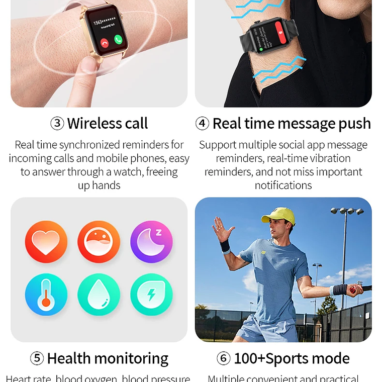 Reloj inteligente LIGE para hombres y mujeres, reloj inteligente deportivo de lujo con pantalla completamente táctil, resistente al agua, para Xiaomi, Huawei, Android, iOS, iPhone 14