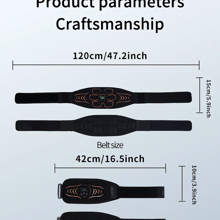 Cinturón Tonificador Abdominal, Estimulador Muscular EMS, Entrenador de Abdominales, Tonificador Muscular, Carga USB, Moldea el Cuerpo, Pierde Peso, Quema Grasa, Fitness Unisex 25