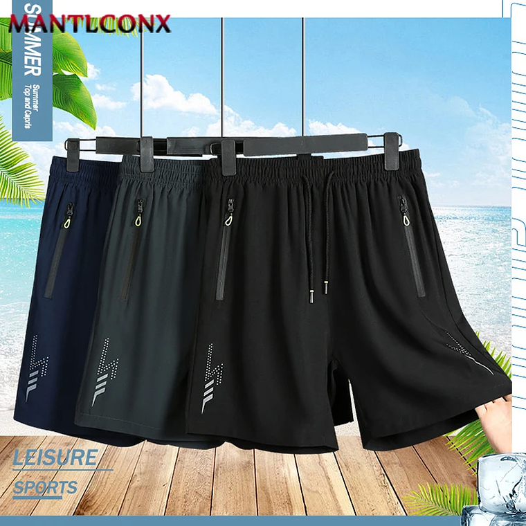 Los más nuevos pantalones cortos de verano para hombre, pantalones cortos deportivos para gimnasio, correr, Fitness, entrenamiento, pantalones cortos transpirables de secado rápido con cordón para  17