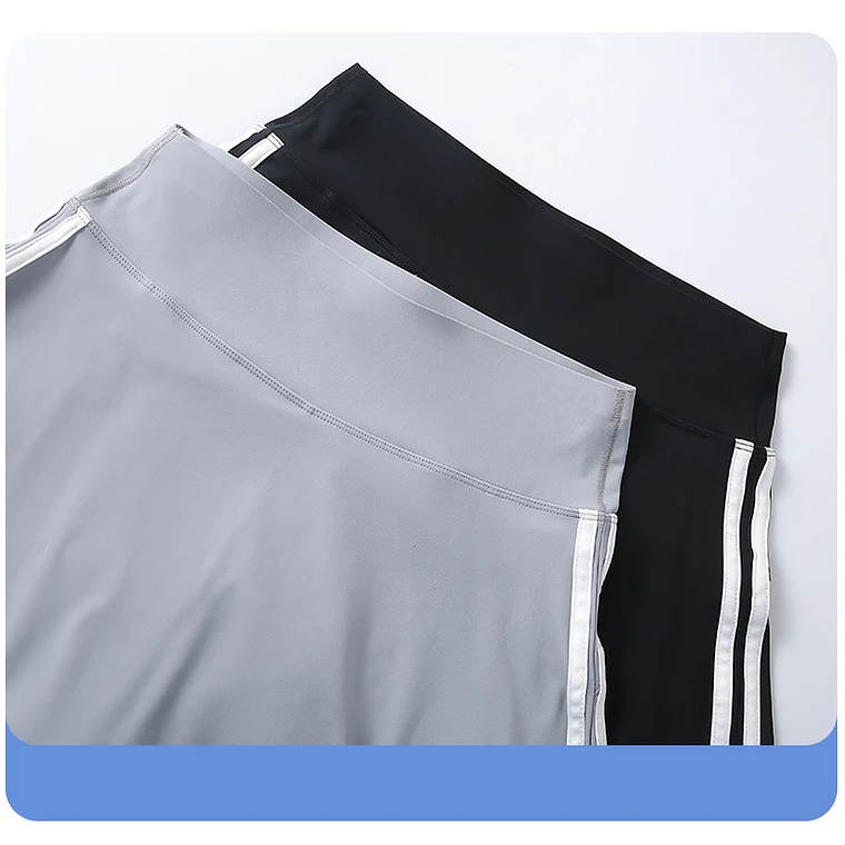 BIVIGAOS verano doble raya deporte tenis faldas cortas mujeres falso dos piezas estiramiento correr Fitness Golf A-line Yoga Mini falda 20