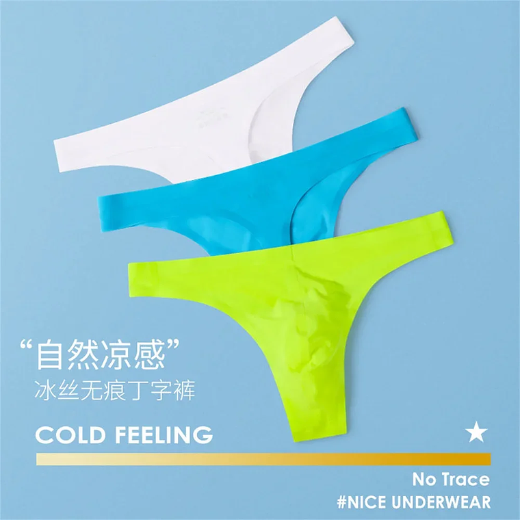 Ropa interior ultrafina convexa en U para hombre, Tanga con bolsa de seda helada, Tanga deportiva sin costuras para Fitness, cintura baja de talla grande, 3 uds. 11
