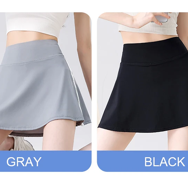 BIVIGAOS verano doble raya deporte tenis faldas cortas mujeres falso dos piezas estiramiento correr Fitness Golf A-line Yoga Mini falda 24