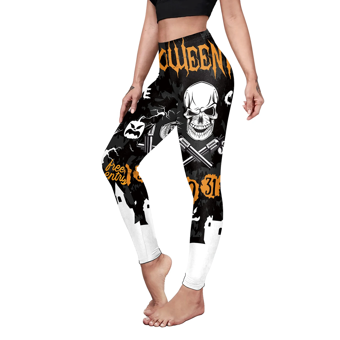 Nadanbao-mallas deportivas de Halloween para mujer, Leggings con estampado 3D Digital de Calavera, pantalones elásticos sexys, ajustados de cintura alta, novedad 33