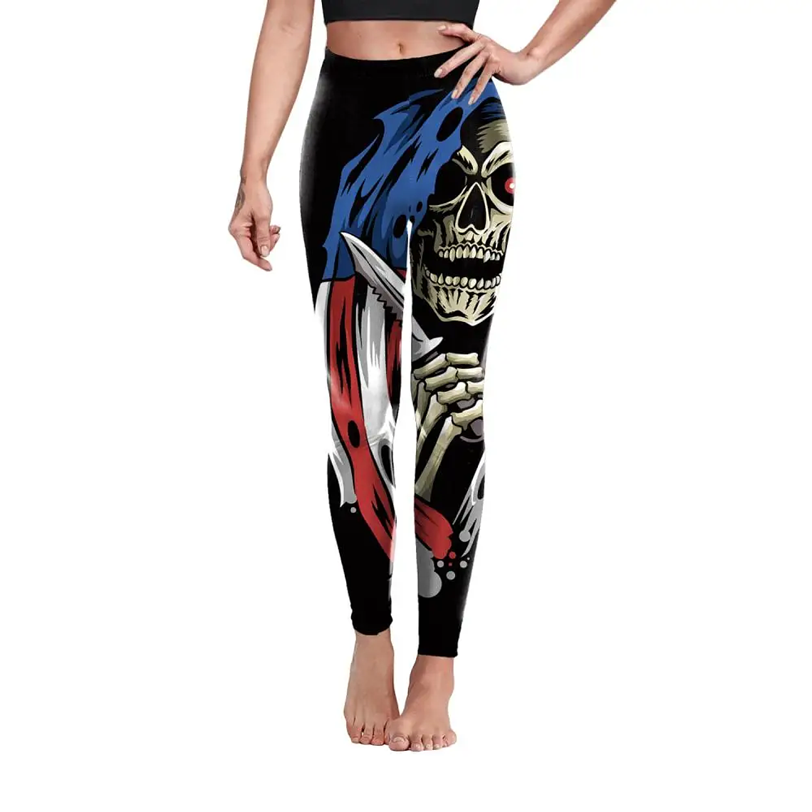 Nadanbao-mallas deportivas de Halloween para mujer, Leggings con estampado 3D Digital de Calavera, pantalones elásticos sexys, ajustados de cintura alta, novedad 46
