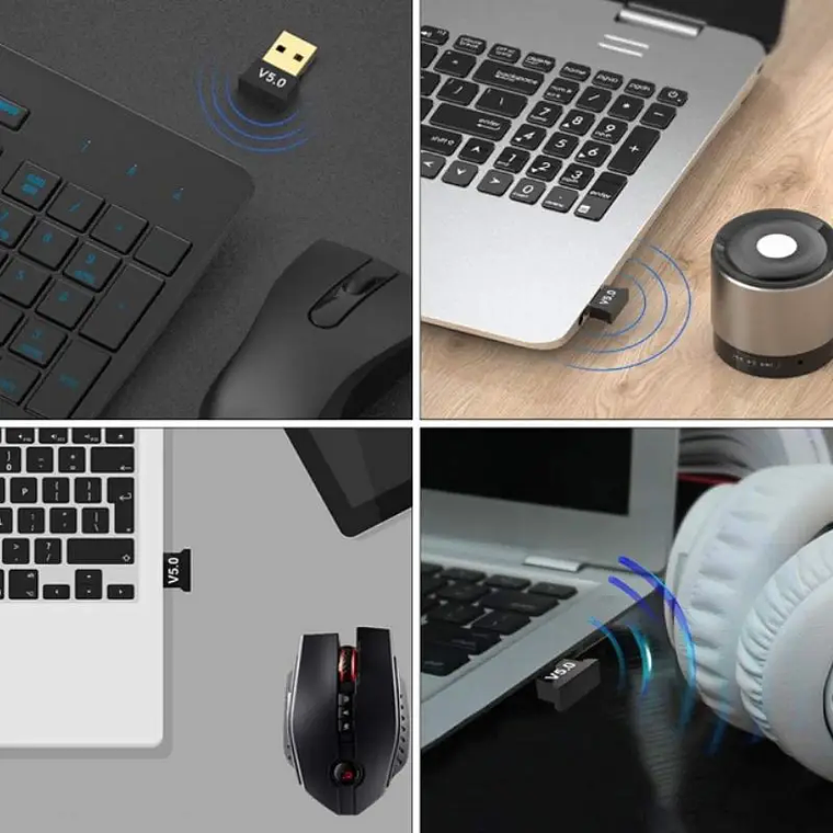 Receptor E Adaptador USB Bluetooth 5.0 Enchufe usb Transmisor de audio para Notebook 4
