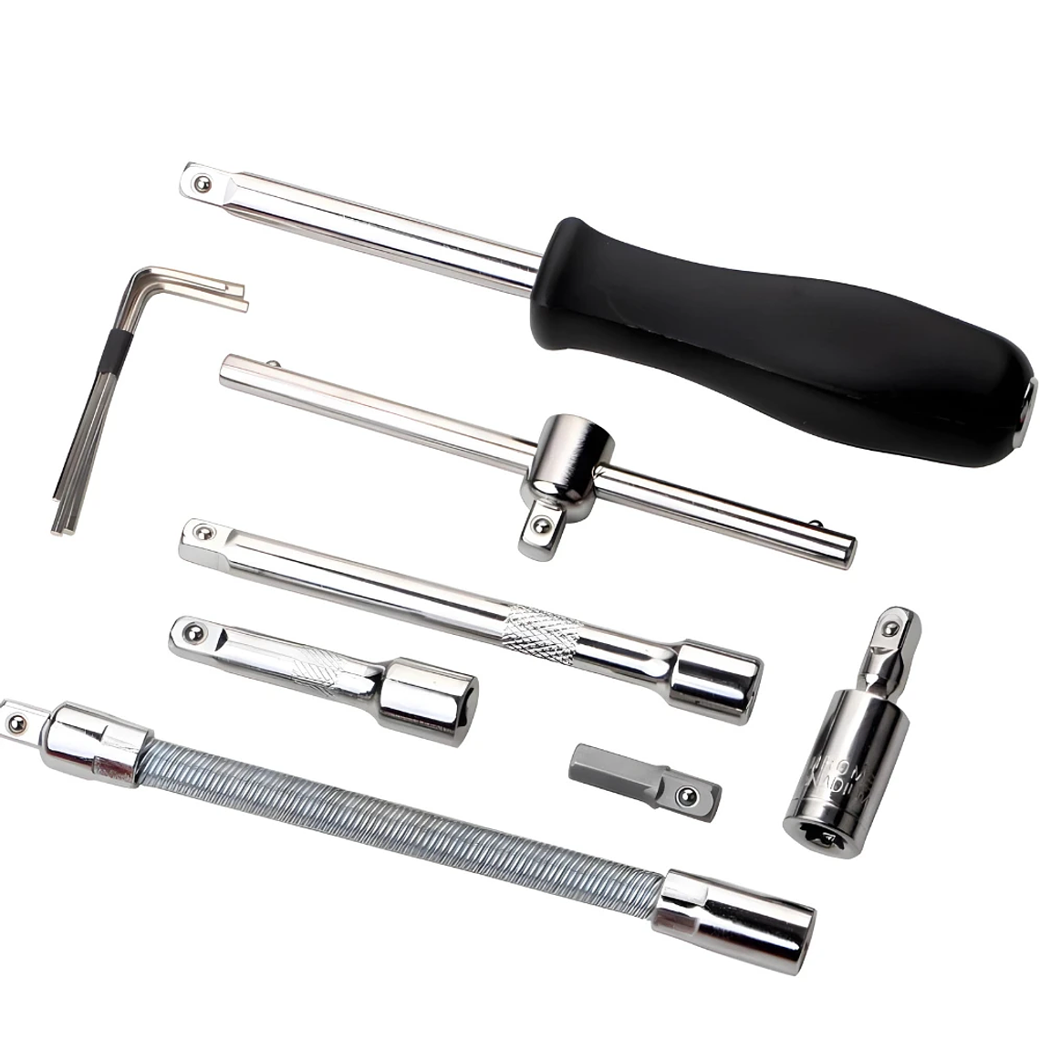 Kit de herramientas 46 piezas Llave de trinquete reversible con estuche Juego de casquillo para mantenimiento y reparación 3