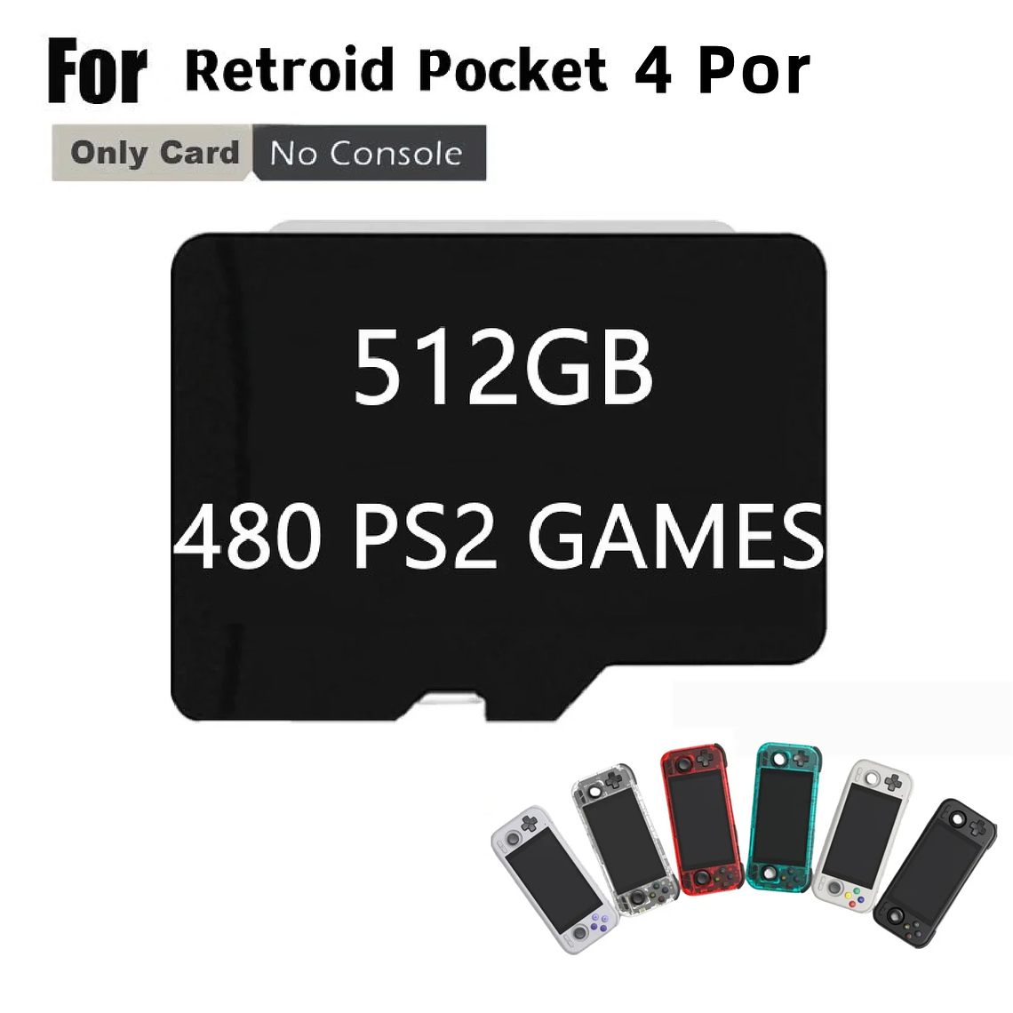 Tarjeta TF para Retroid Pocket 4 Pro, tarjeta SD para juegos retro portátiles, preinstalada con 70000 JUEGOS, 450 JUEGOS de PSP, 480 JUEGOS de PS2, memoria de 512 GB. 5