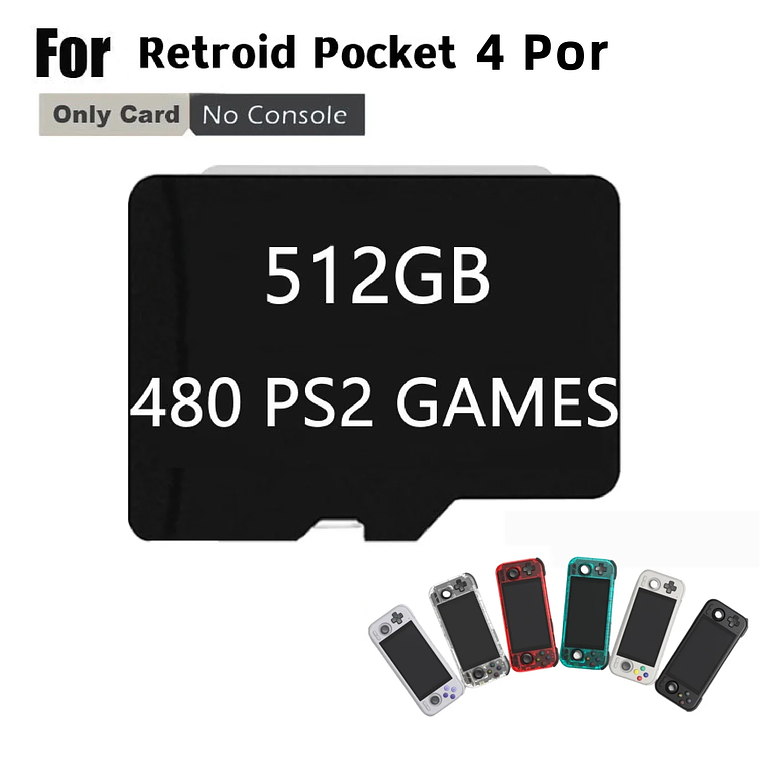 Tarjeta TF para Retroid Pocket 4 Pro, tarjeta SD para juegos retro portátiles, preinstalada con 70000 JUEGOS, 450 JUEGOS de PSP, 480 JUEGOS de PS2, memoria de 512 GB. 5