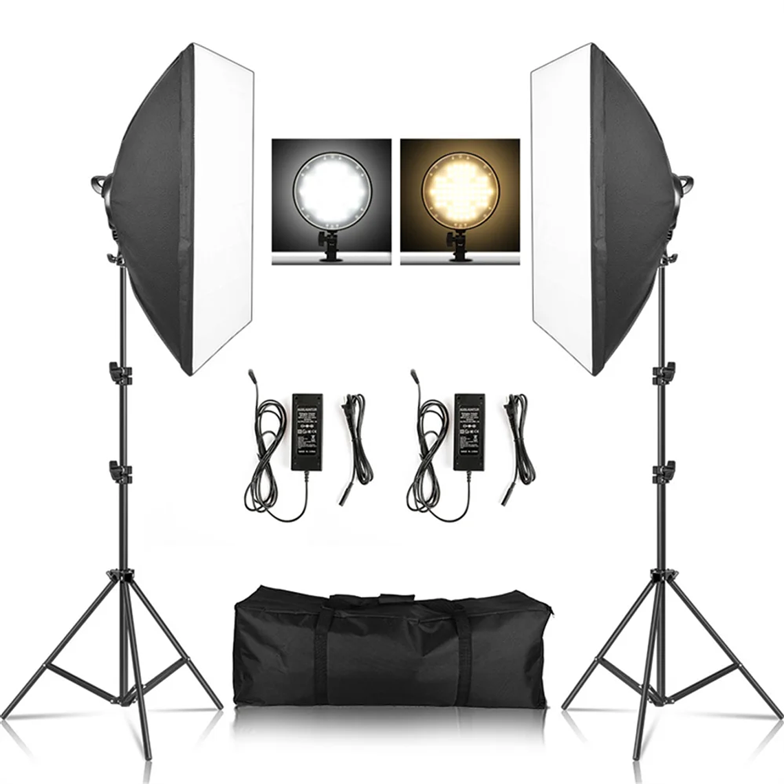 Kit de fotografía de luz Softbox, trípode de fotografía de 2M para luz de disco de caja suave Led de 45W, soporte de estudio fotográfico, iluminación, lámpara de grabación de vídeo 1