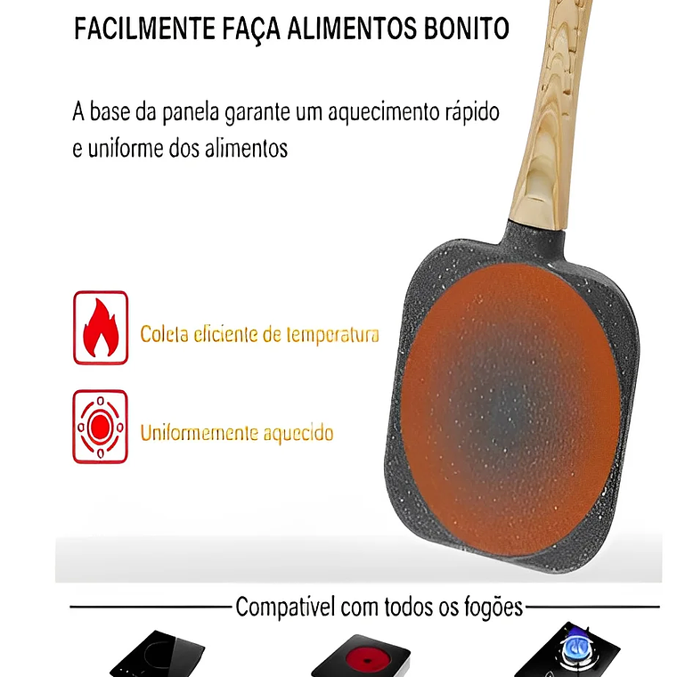 Mármol antiadherente de 3 agujeros para comida separada de huevos Rapida - Neverdie Store 4