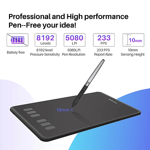 HUION-Tabletas gráficas ultraligeras H640P H950P, Tablet Digital con bolígrafo de dibujo, Stylus sin batería, para PC, teléfono Android mesa digitalizadora huion