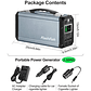 Portable 300W Power Station FCJ Pure Sine Wave Inverter 200W Rated Power for AU US EU UK Solar Panel Flashlight for Home Car Use - Thumbnail 2