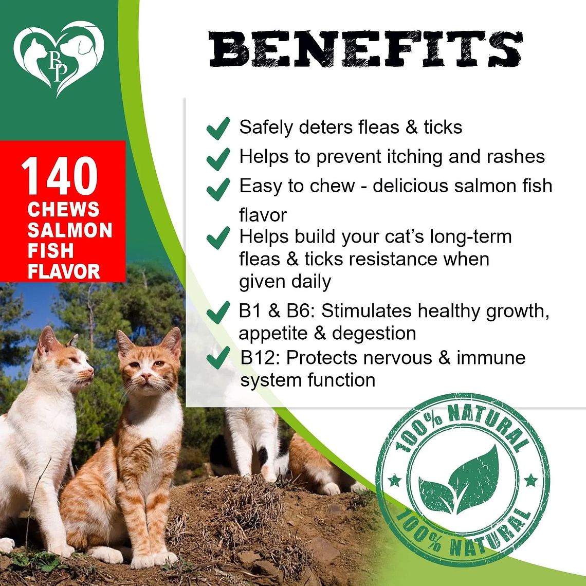 FCJ Salmon Fish Taste Chewable Pills for Cats Revolution Oral Flea Treatment Natural Pest Control Insect Repellents CANNOT Be 1