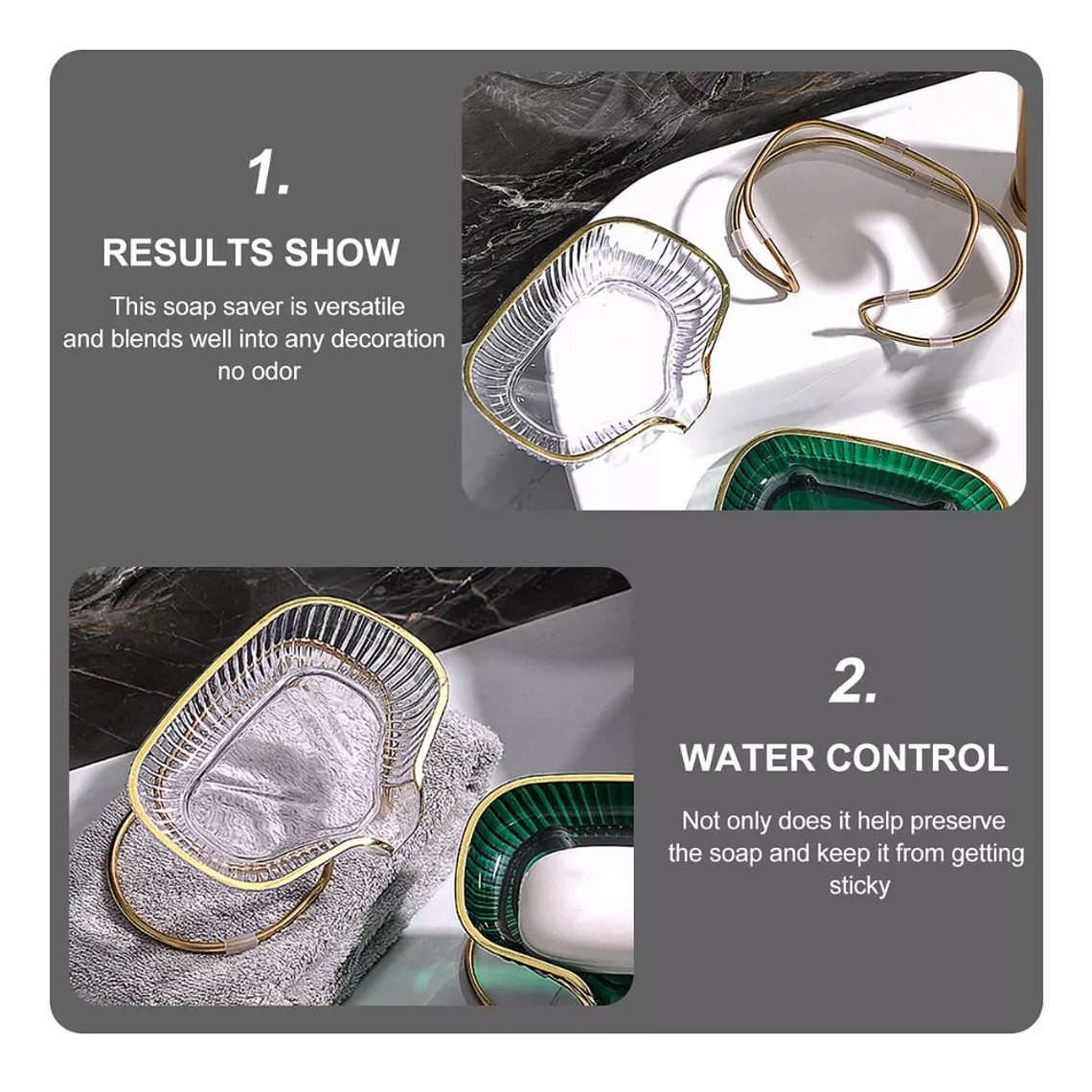 Estante para jabón con forma de concha, soporte de drenaje para fregadero de baño y cocina 6