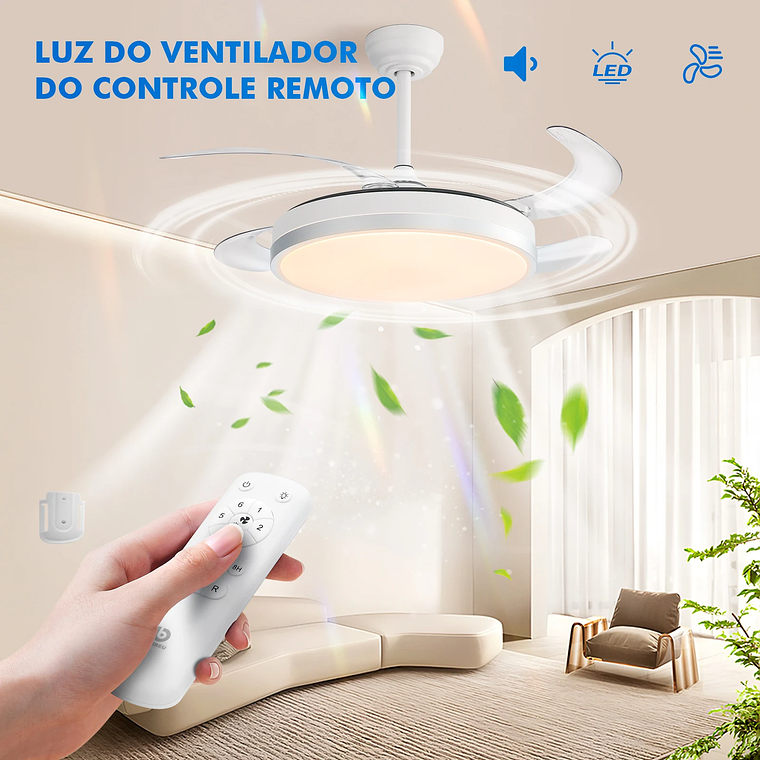 Lámpara de ventilador de techo, ventilador de techo con LED, lámpara de ventilador de techo, lámpara de techo, desde Brasil 8