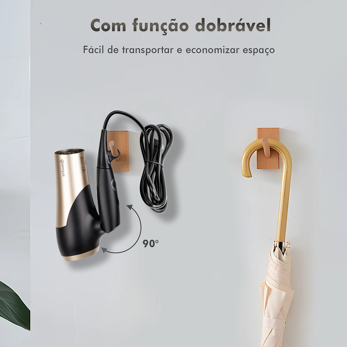 Secador de pelo profesional, 110/220V, 1800W, negro/dorado, de Brasil 6