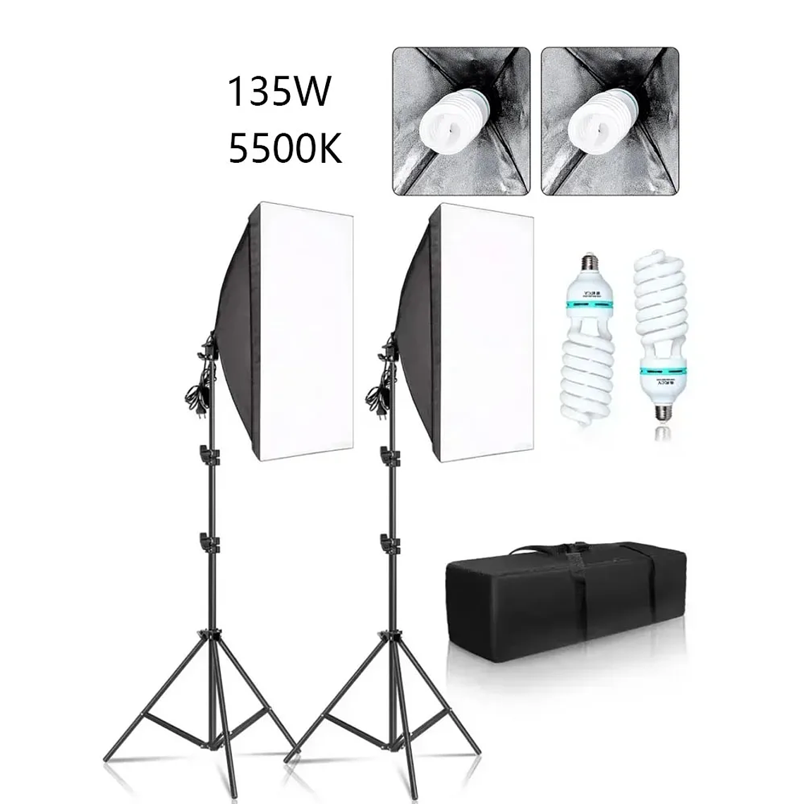 Kit de fotografía de luz Softbox, trípode de fotografía de 2M para luz de disco de caja suave Led de 45W, soporte de estudio fotográfico, iluminación, lámpara de grabación de vídeo 7