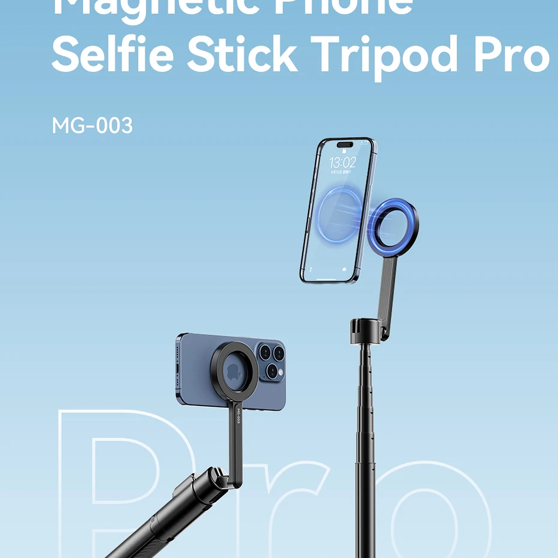 Ulanzi MG-003 Pro trípode magnético para palo Selfie para teléfono 1,36 m trípode Selfie extensible para iPhone 15 14 13 12 Vlog transmisión en vivo 9