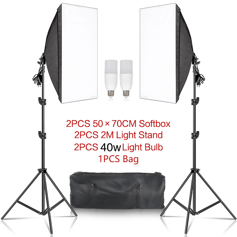 Kit de fotografía de luz Softbox, trípode de fotografía de 2M para luz de disco de caja suave Led de 45W, soporte de estudio fotográfico, iluminación, lámpara de grabación de vídeo 13