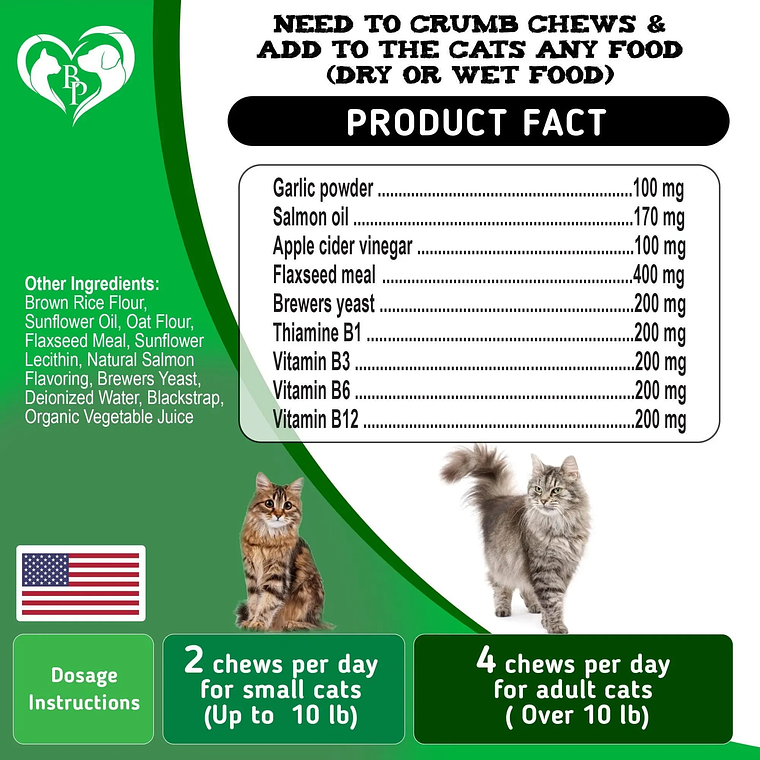 FCJ Salmon Fish Taste Chewable Pills for Cats Revolution Oral Flea Treatment Natural Pest Control Insect Repellents CANNOT Be 5