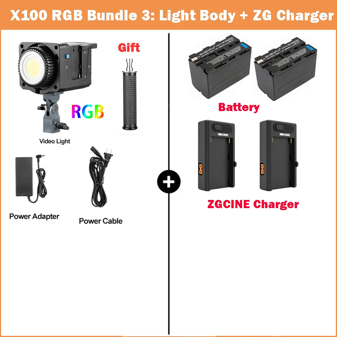 Sokani X100 Luz LED bicolor para vídeo, iluminación de montaje Bowens para fotografía, grabación de vídeo, disparo al aire libre, X100, 100W, RGB 8