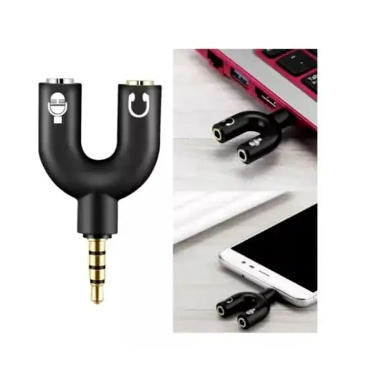 Adaptador divisor de auriculares para jugadores, Microfone P2 X P3 6