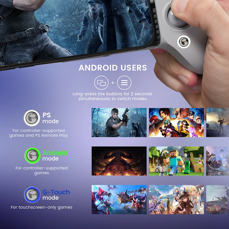 GameSir-Gamepad G8 Galileo para android, mando para PS4, PS5, mando para teléfono móvil, Efecto Hall Stick para iPhone 15, Android 14