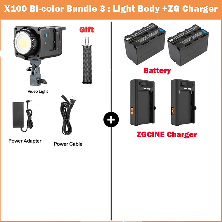 Sokani X100 Luz LED bicolor para vídeo, iluminación de montaje Bowens para fotografía, grabación de vídeo, disparo al aire libre, X100, 100W, RGB 12