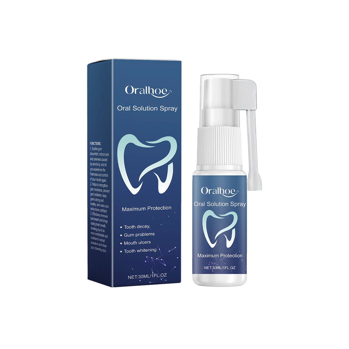 Oralhoe Oral Solution Spray Freshens Breath Cleans Teeth Promotes Mouth Hygiene 1