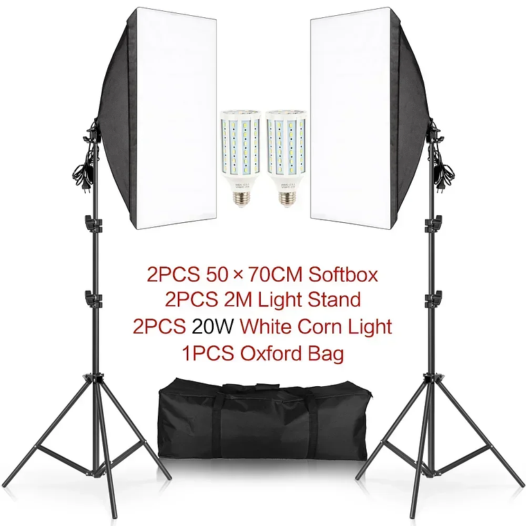 Kit de fotografía de luz Softbox, trípode de fotografía de 2M para luz de disco de caja suave Led de 45W, soporte de estudio fotográfico, iluminación, lámpara de grabación de vídeo 21