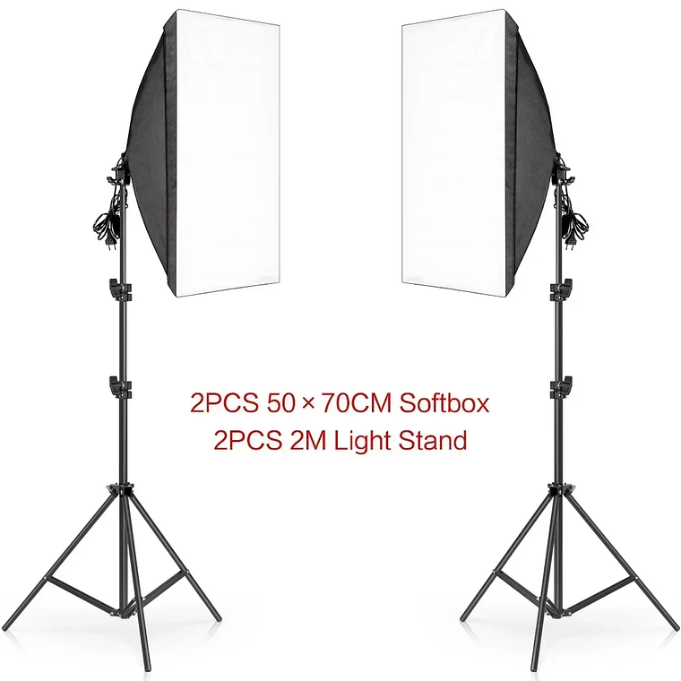 Kit de fotografía de luz Softbox, trípode de fotografía de 2M para luz de disco de caja suave Led de 45W, soporte de estudio fotográfico, iluminación, lámpara de grabación de vídeo 23