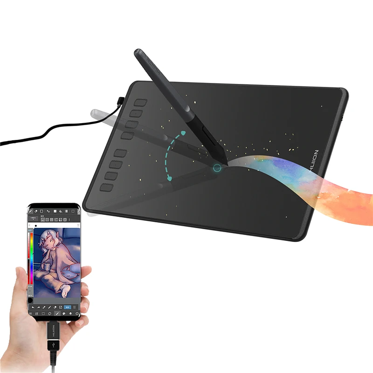 HUION-Tabletas gráficas ultraligeras H640P H950P, Tablet Digital con bolígrafo de dibujo, Stylus sin batería, para PC, teléfono Android mesa digitalizadora huion 15
