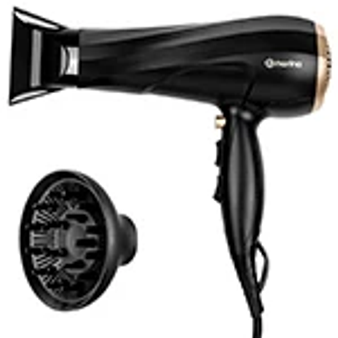 Secador de pelo profesional, 110/220V, 1800W, negro/dorado, de Brasil 21
