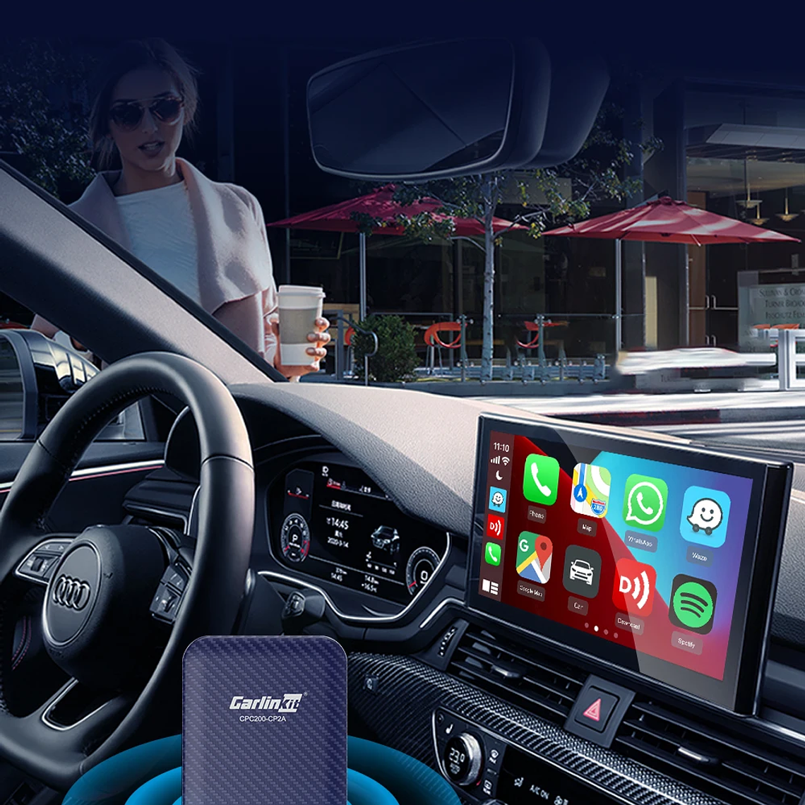 Carlinkit 4,0 CarPlay inalámbrico Android Auto cableado a adaptador inalámbrico para Vw Skoda Toyota Peugeot Kia Mazda IPhone teléfono Android 19
