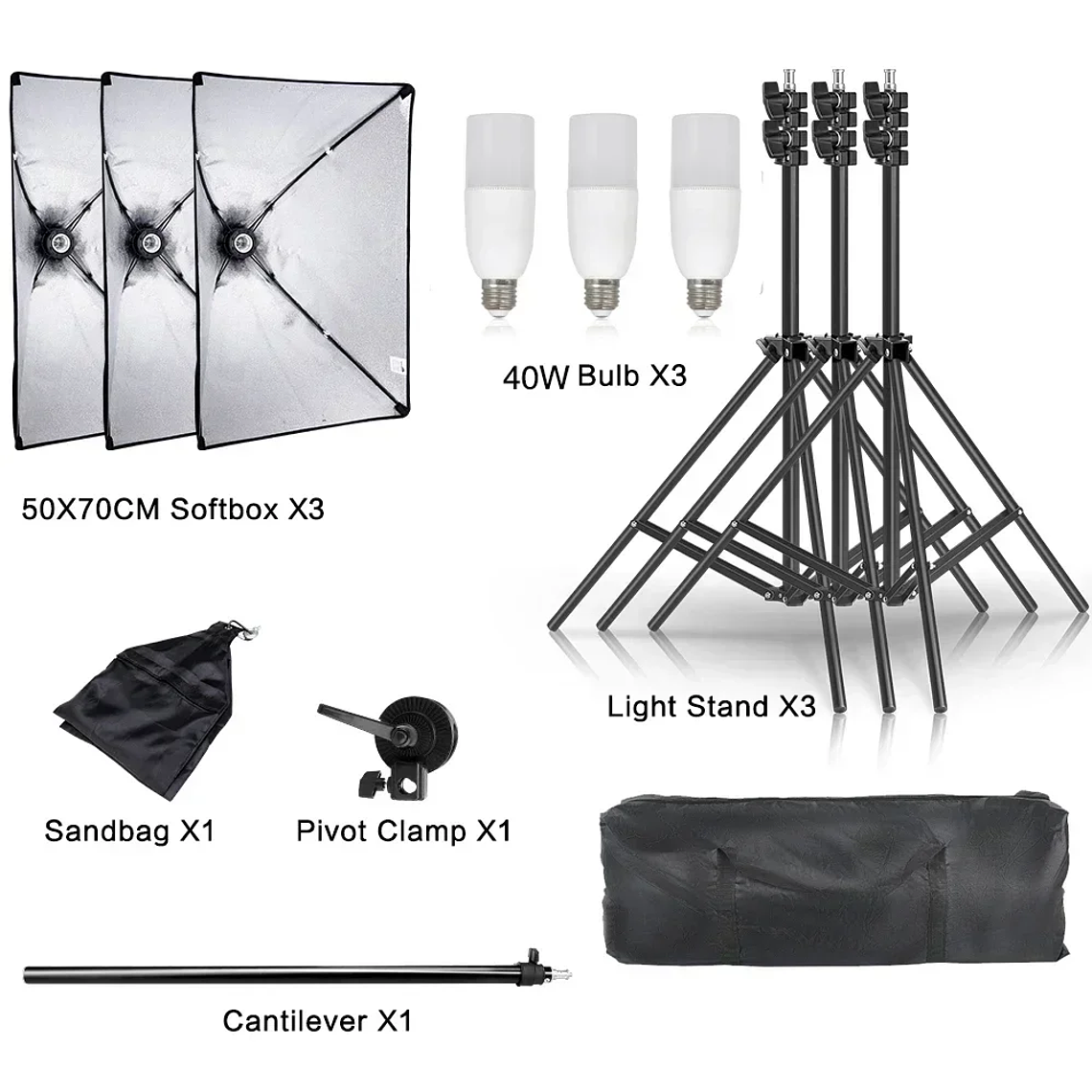 Kit de fotografía de luz Softbox, trípode de fotografía de 2M para luz de disco de caja suave Led de 45W, soporte de estudio fotográfico, iluminación, lámpara de grabación de vídeo 24