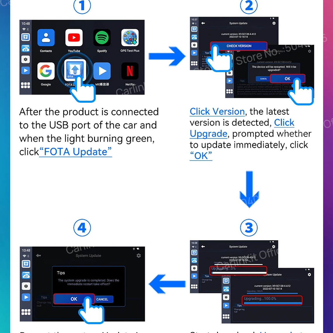 8G+128G Carlinkit CarPlay Ai Box LED Android 13 Inalámbrico Android Auto CarPlay Video TV Box Qualcomm SM6225 Caja de transmisión de 8 núcleos para VW Ford Kia Toyota Honda Benz MG BYD Mazda 30