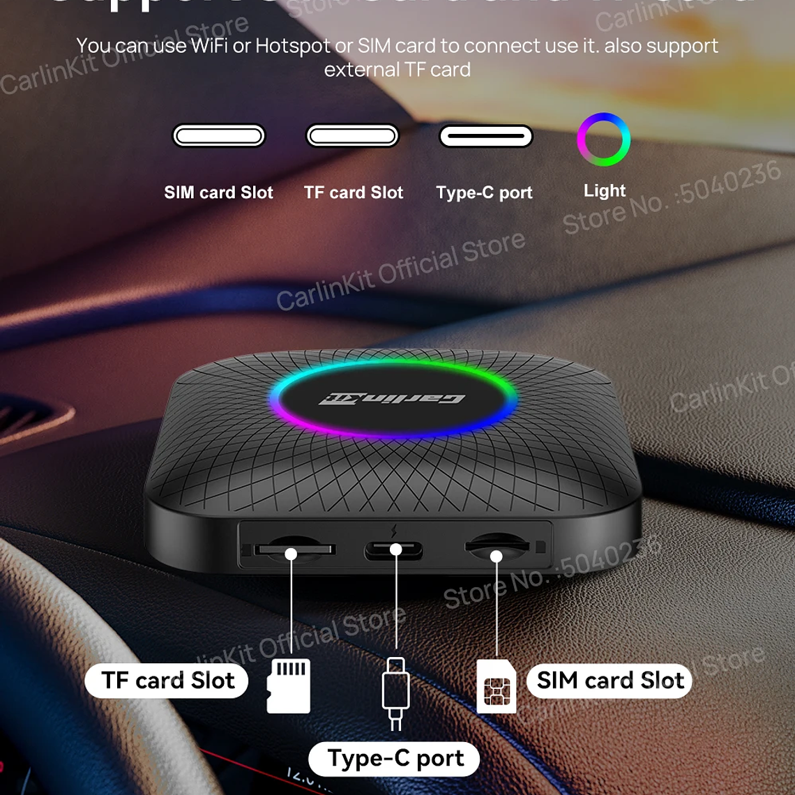 8G+128G Carlinkit CarPlay Ai Box LED Android 13 Inalámbrico Android Auto CarPlay Video TV Box Qualcomm SM6225 Caja de transmisión de 8 núcleos para VW Ford Kia Toyota Honda Benz MG BYD Mazda 31