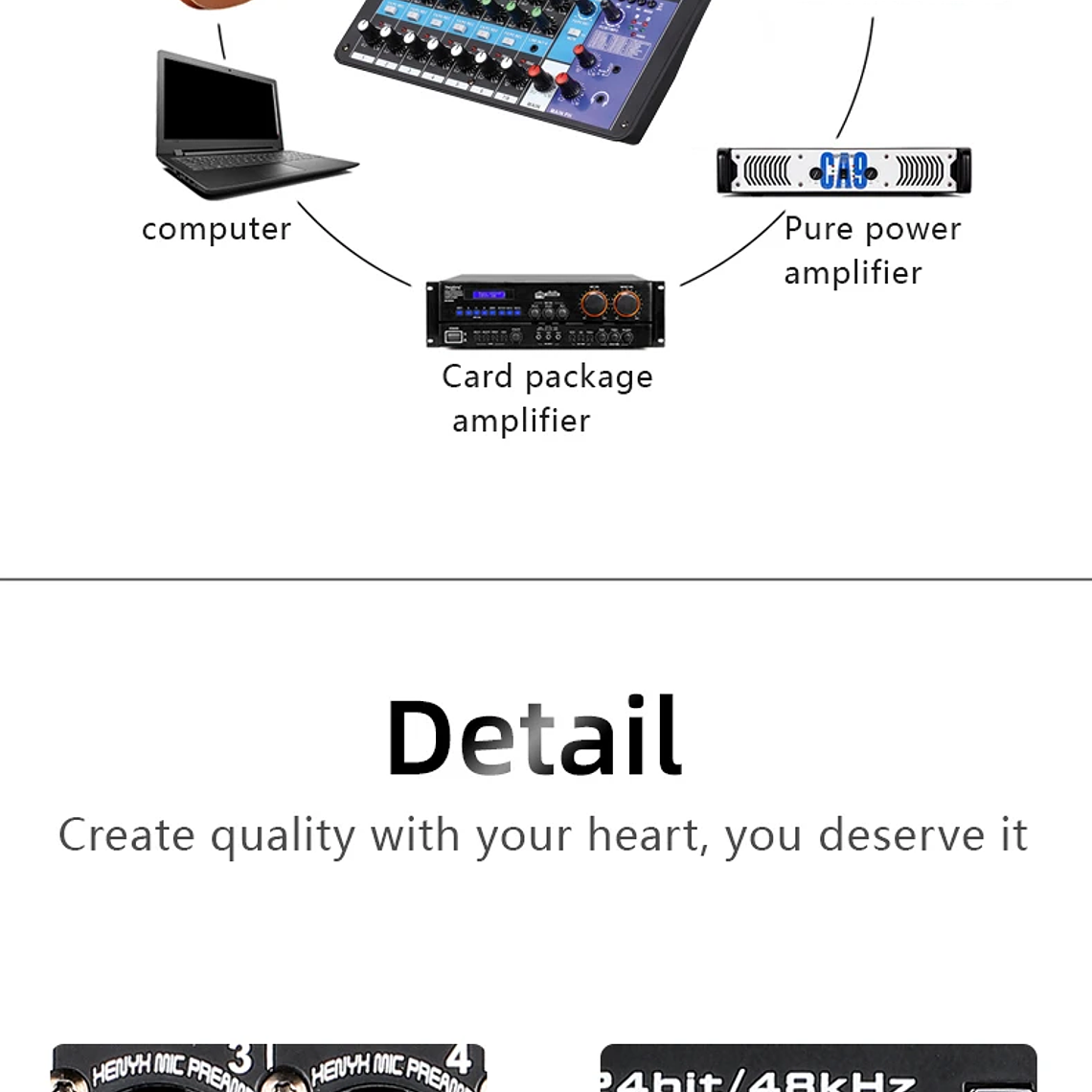 TEYUN 8, 6, mezclador portátil profesional de 4 canales, consola mezcladora de sonido para ordenador, interfaz de Audio, transmisión en vivo A4, A6, A8, 48V 16