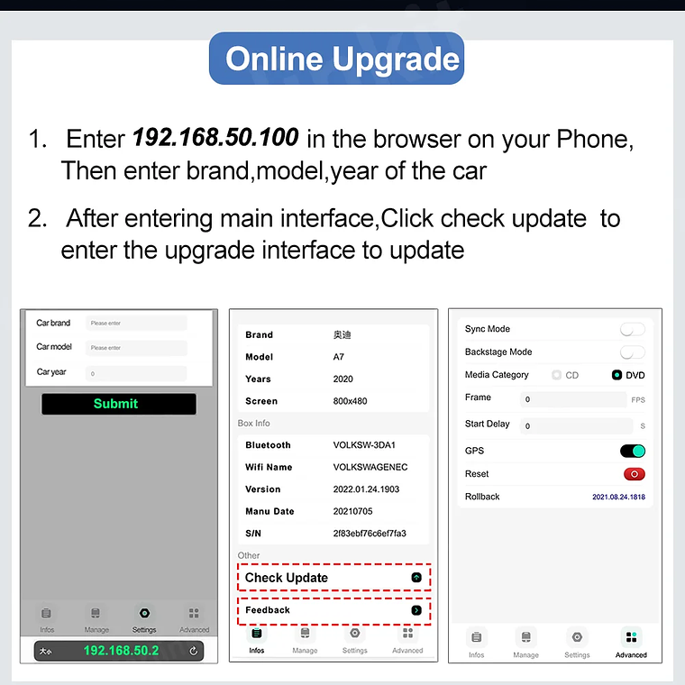 Carlinkit 4,0 CarPlay inalámbrico Android Auto cableado a adaptador inalámbrico para Vw Skoda Toyota Peugeot Kia Mazda IPhone teléfono Android 24
