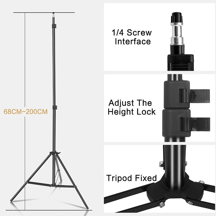 Kit de fotografía de luz Softbox, trípode de fotografía de 2M para luz de disco de caja suave Led de 45W, soporte de estudio fotográfico, iluminación, lámpara de grabación de vídeo 36