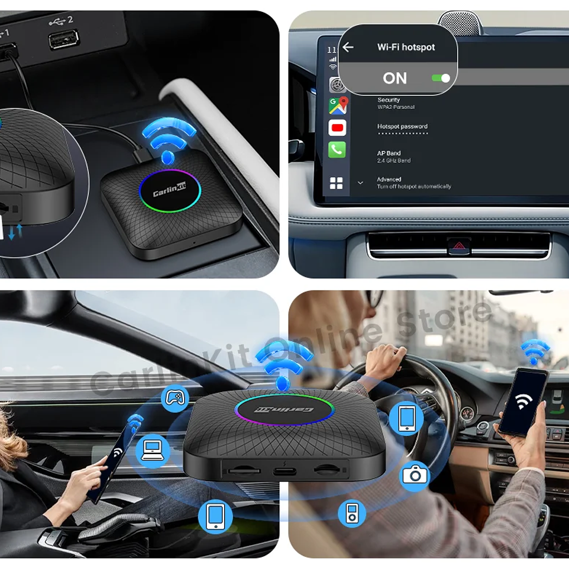 Carlinkit SM6225 Tv Box Android 13 Qualcomm 8 Core Android Auto CarPlay adaptador inalámbrico compatible con vídeo en línea Youtube Netfilx 21