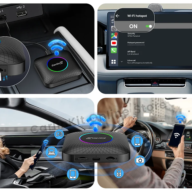 Carlinkit SM6225 Tv Box Android 13 Qualcomm 8 Core Android Auto CarPlay adaptador inalámbrico compatible con vídeo en línea Youtube Netfilx 21