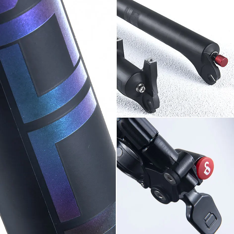 BOLANY R29 Horquilla de Bicicleta con Ajuste de Rebote Suspensión Delantera de Aire MTB 26/27.5/29 Pulgadas Recorrido de 120 mm Horquilla de 9x100mm Liberación Rápida Accesorios para Bicicletas Hor 42